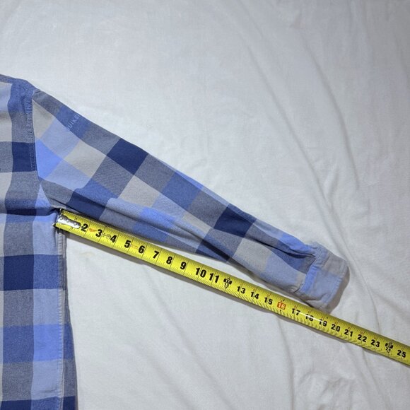 Quicksilver Men’s Flannel Shirt Large Blue/Gray Plaid 100% Cotton - Picture 7 of 9
